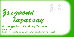 zsigmond kazatsay business card